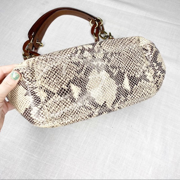 Michael Kors python print shoulder purse. - Picture 3 of 11